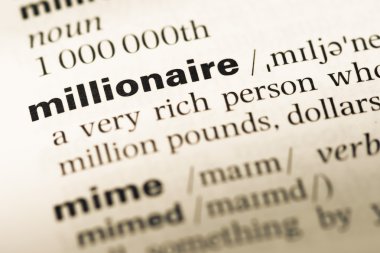 Eski İngilizce sözlük sayfası word milyoner ile yakın çekim