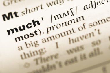 Eski İngilizce sözlük sayfası word ile çok yakın çekim