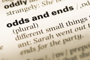 Eski İngilizce sözlük sayfası word ıvır zıvır ile yakın çekim