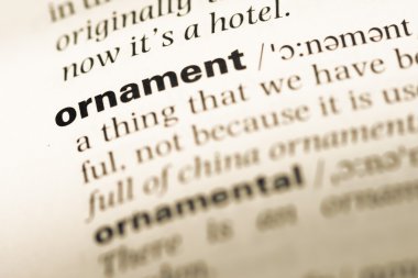 Eski İngilizce sözlük sayfası word süsleme ile yakın çekim