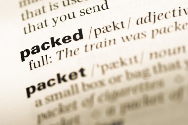 Paketli word ile eski İngilizce sözlük sayfasını kapat