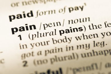 Eski İngilizce sözlük sayfası word ağrı ile yakın çekim