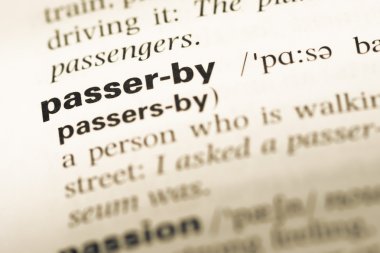 Eski İngilizce sözlük sayfası word passer ile yakın çekim