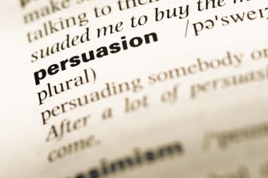 Eski İngilizce sözlük sayfası word ikna ile yakın çekim