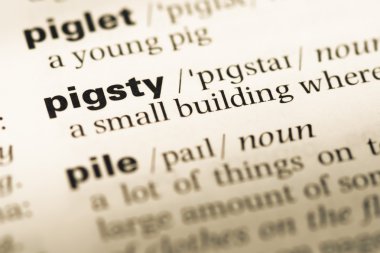 Eski İngilizce sözlük sayfası word ahırı ile yakın çekim