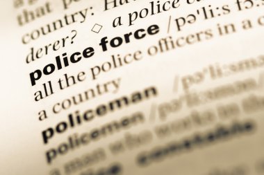 Eski İngilizce sözlük sayfası word polis gücü ile yakın çekim