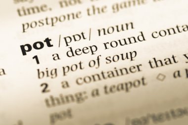 Eski İngilizce sözlük sayfası word pot ile yakın çekim