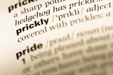 Eski İngilizce sözlük sayfası word dikenli ile yakın çekim