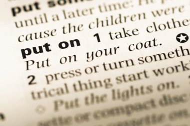 Eski İngilizce sözlük sayfası koymak kelime ile yakın