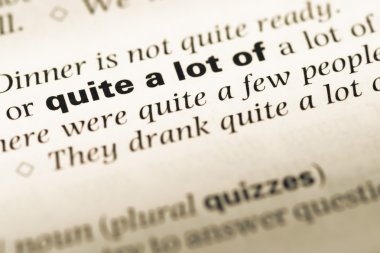 Eski İngilizce sözlük sayfası word ile çok yakın çekim,