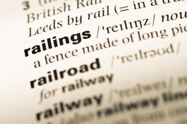 Eski İngilizce sözlük sayfası word parmaklıklar ile yakın çekim