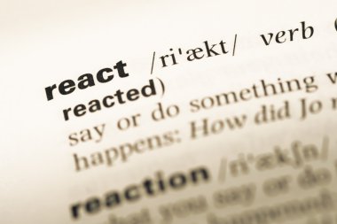 Eski İngilizce sözlük sayfası word tepki ile yakın çekim