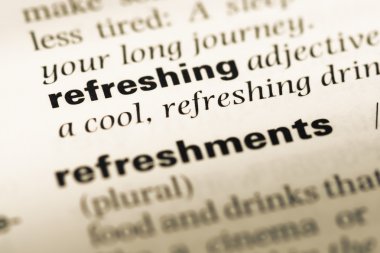 Eski İngilizce sözlük sayfası word ferahlatıcı ile yakın çekim