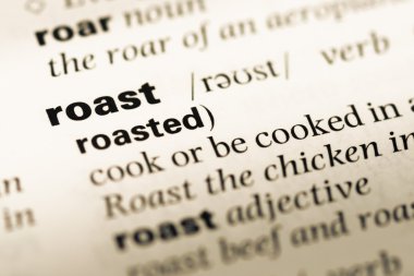 Eski İngilizce sözlük sayfası word kızartma ile yakın çekim