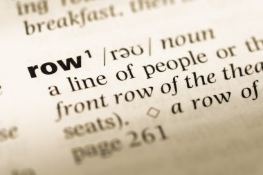 Eski İngilizce sözlük sayfası word satırı ile yakın çekim