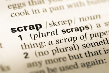 Eski İngilizce sözlük sayfası word hurda ile yakın çekim