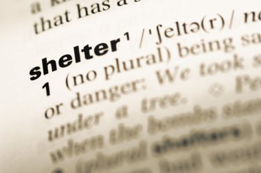 Eski İngilizce sözlük sayfası word sığınak ile yakın çekim