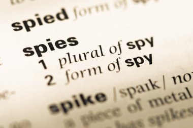 Eski İngilizce sözlük sayfası word casuslarıyla yakın çekim