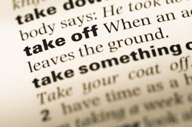 Eski İngilizce sözlük sayfası word kalkış ile yakın çekim