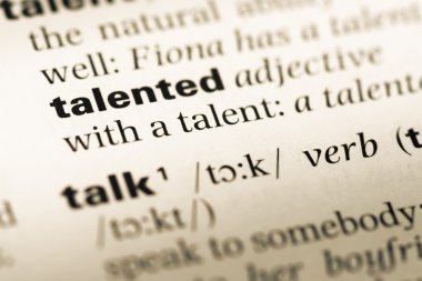 Eski İngilizce sözlük sayfası word yetenekli ile yakın çekim