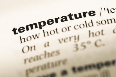 Eski İngilizce sözlük sayfası word sıcaklık ile yakın çekim
