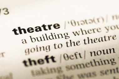 Eski İngilizce sözlük sayfası word Tiyatrosu ile yakın çekim