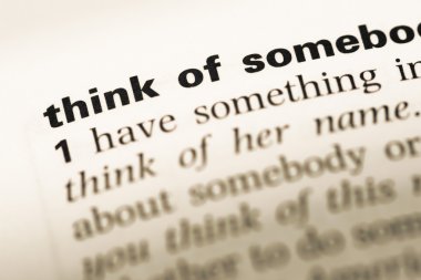 Eski İngilizce sözlük sayfası word düşün ile yakın çekim