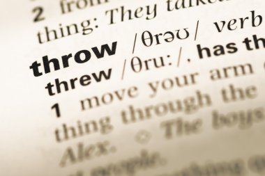 Eski İngilizce sözlük sayfası word atmak ile yakın çekim