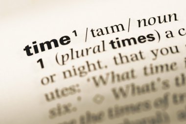 Kelime zamanla eski İngilizce sözlük sayfasının yakın çekim