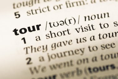 Eski İngilizce sözlük sayfası word tur ile yakın çekim