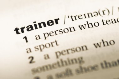 Eski İngilizce sözlük sayfası word antrenörle yakın çekim