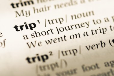 Eski İngilizce sözlük sayfası word gezi ile yakın çekim