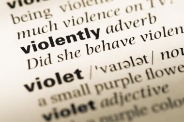 Word ile eski İngilizce sözlük sayfasının şiddetle kadar yakın