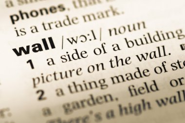 Eski İngilizce sözlük sayfası word duvar ile yakın çekim