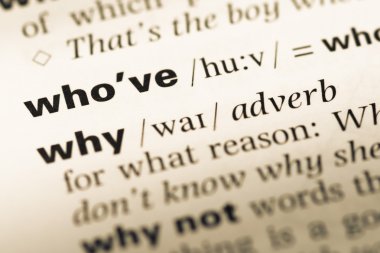 Kim kelime ile eski İngilizce sözlük sayfasının yakın çekim