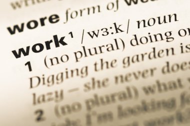 Eski İngilizce sözlük sayfası word çalışma ile yakın çekim