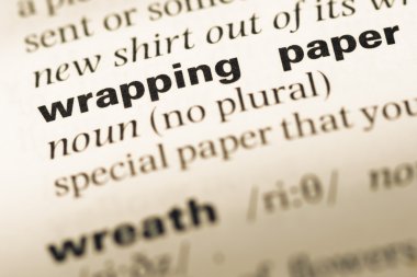 Kağıt ambalaj word ile eski İngilizce sözlük sayfasını kapat