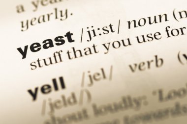 Eski İngilizce sözlük sayfası word Maya ile yakın çekim