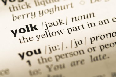 Eski İngilizce sözlük sayfası word sarısı ile yakın çekim