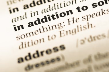 Eski İngilizce sözlük sayfası ek olarak word ile yakın çekim