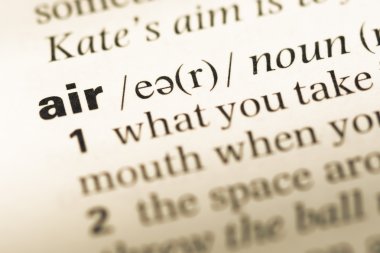 Eski İngilizce sözlük sayfası word hava ile yakın çekim