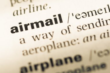 Eski İngilizce sözlük sayfası word havayolu ile yakın çekim