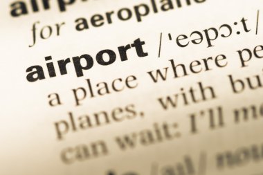 Eski İngilizce sözlük sayfası word Havaalanı ile yakın çekim