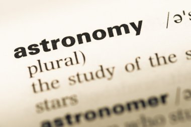 Eski İngilizce sözlük sayfası word astronomi ile yakın çekim