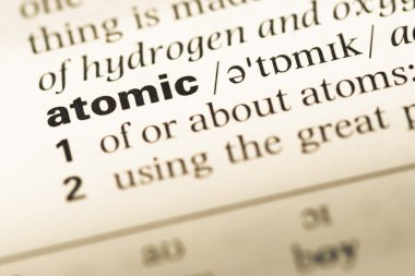 Eski İngilizce sözlük sayfası word atom ile yakın çekim