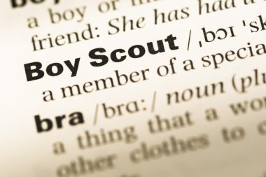 Eski İngilizce sözlük sayfası kelime izci ile yakın çekim