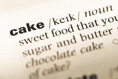 Eski İngilizce sözlük sayfası word pasta ile yakın çekim