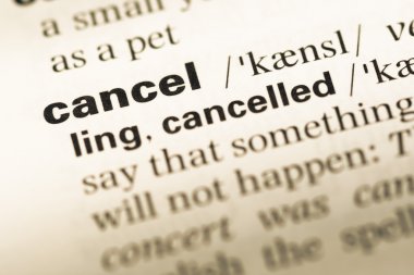 Eski İngilizce sözlük sayfası word iptal ile yakın çekim