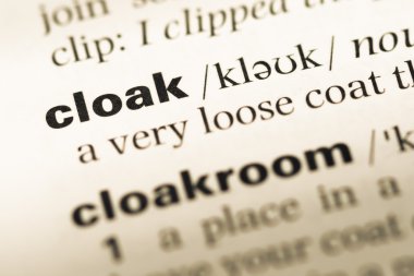 Eski İngilizce sözlük sayfası word pelerini ile yakın çekim