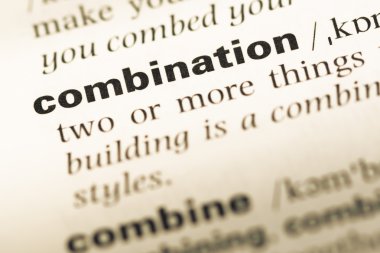 Sözcük birleşimi ile eski İngilizce sözlük sayfasının yakın çekim